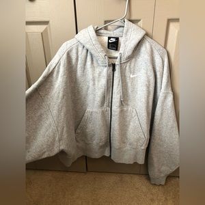 Nike zip up cropped oversize sweatshirt – small